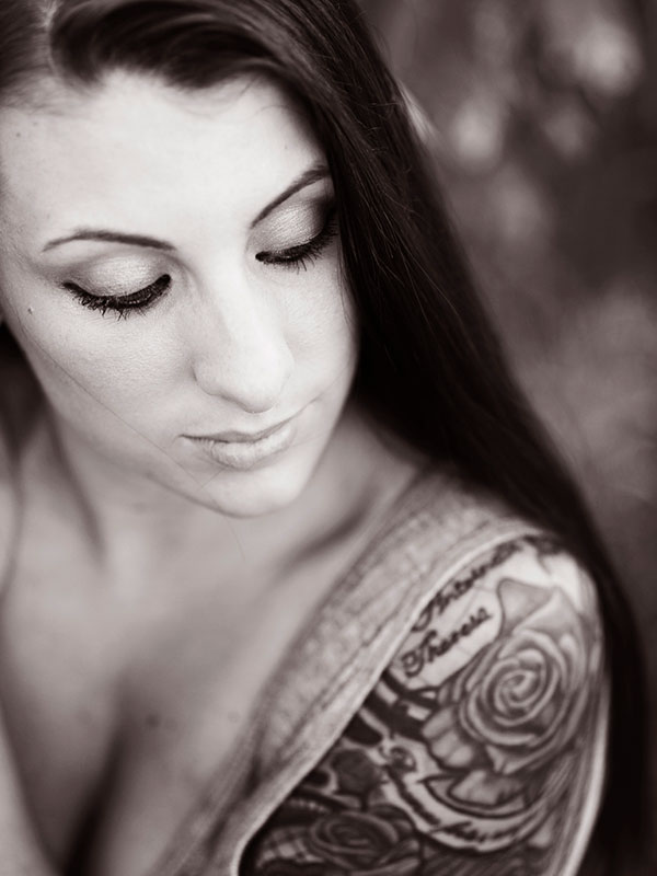 Woman headshot black and white